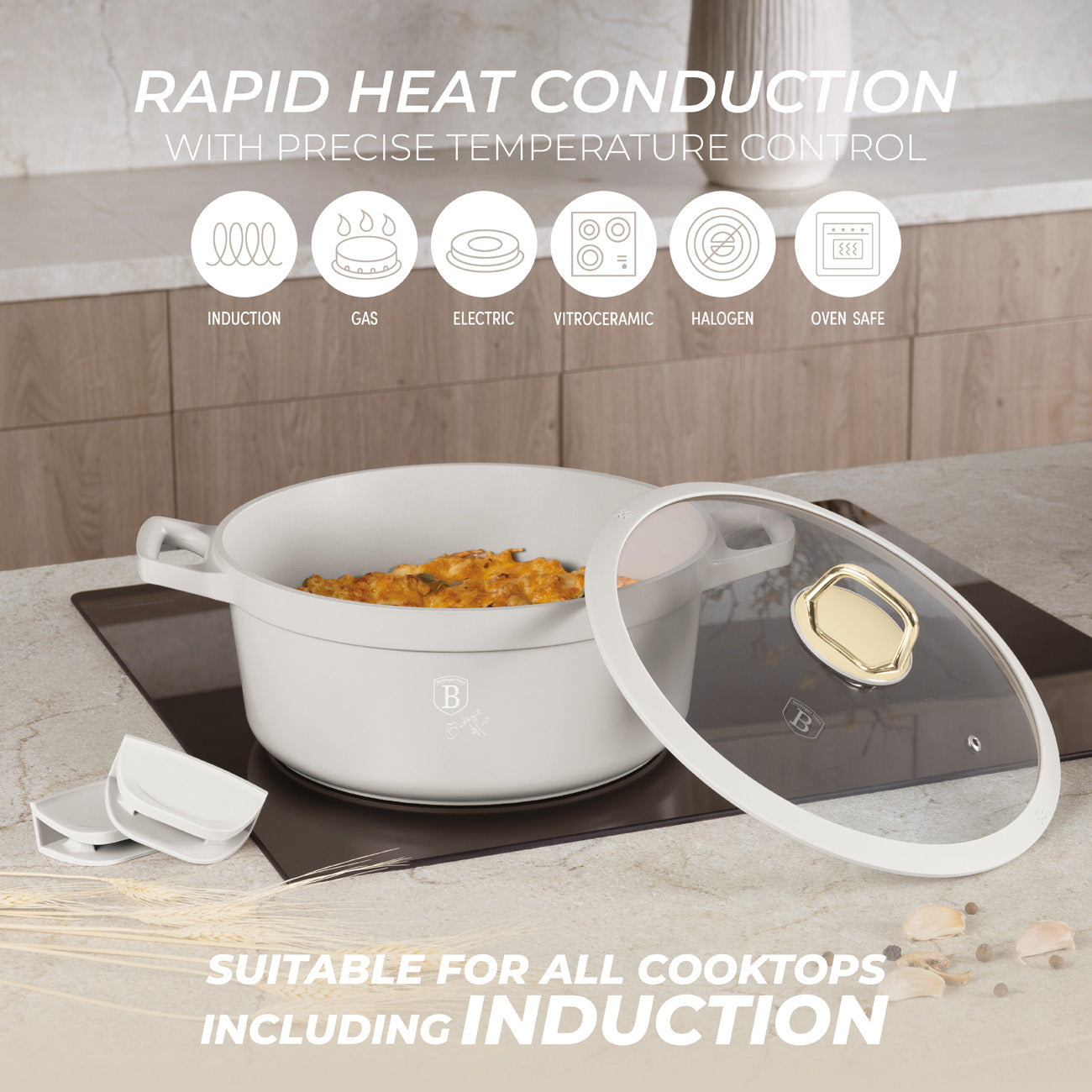 Berlinger Haus 28cm Titan Pro Non-Stick Coating Oven Safe Casserole – Sahara