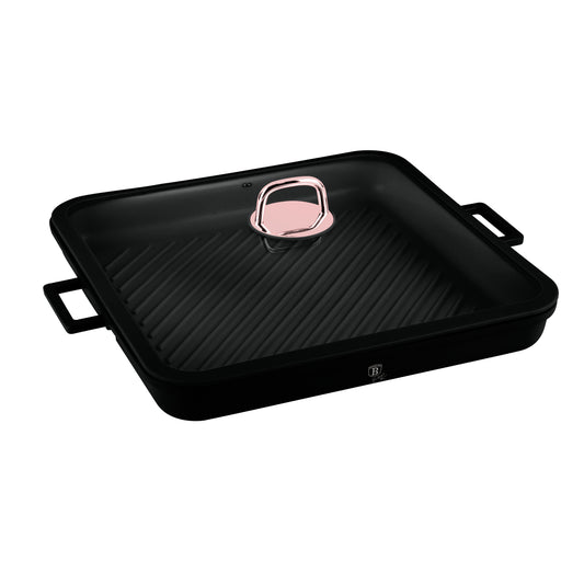 Berlinger Haus 34cm Titan Pro Non-Stick Coating Grill Pan - Black rose