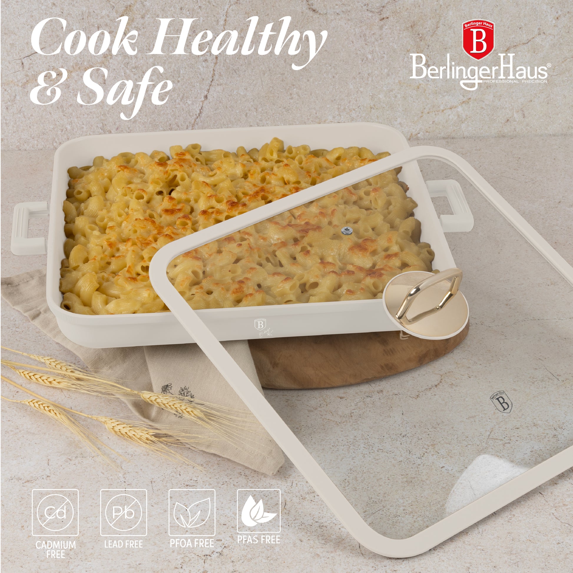 Berlinger Haus 34cm Titan Pro Non-Stick Coating Oven Safe Square Grill Pan – Sahara