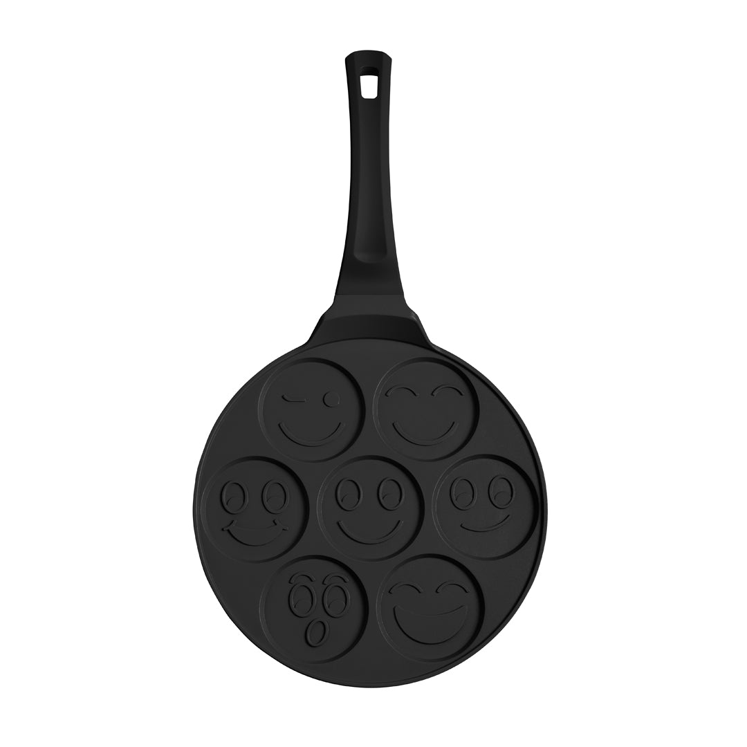 Berlinger Haus 26cm 7 hole Emoji Pancake Pan - Black Rose