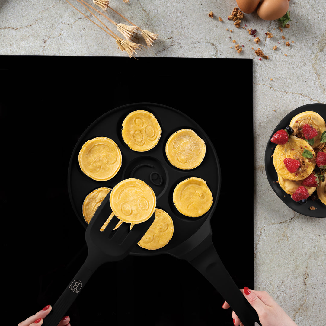 Berlinger Haus 26cm 7 hole Emoji Pancake Pan - Black Rose
