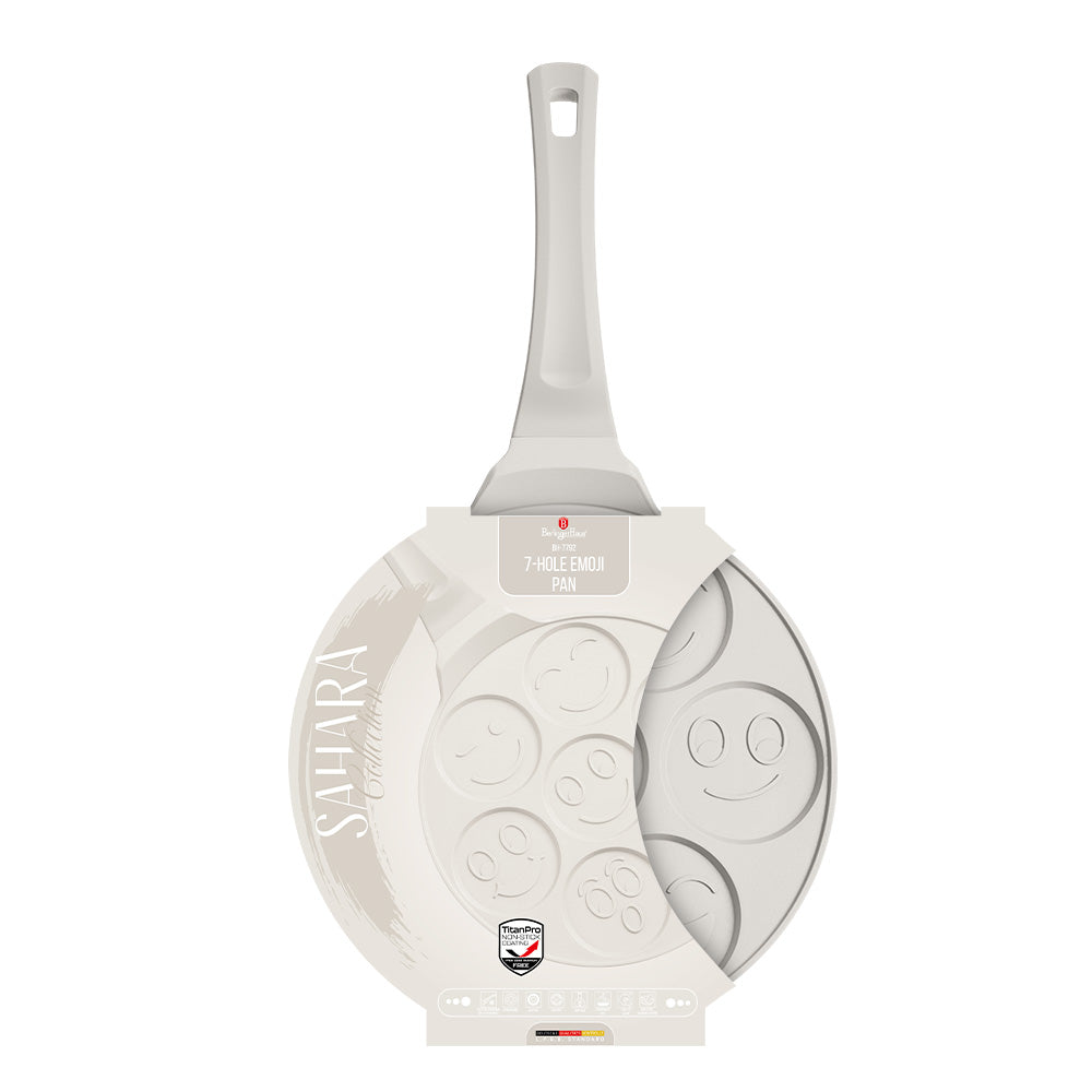 Berlinger Haus 26cm Titan Pro Non-Stick Coating 7-Hole Emoji Pancake Pan – Sahara