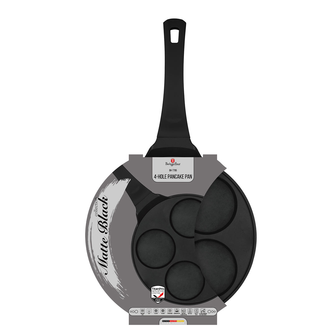 Berlinger Haus 26cm 4 hole pancake pan - Matte Black