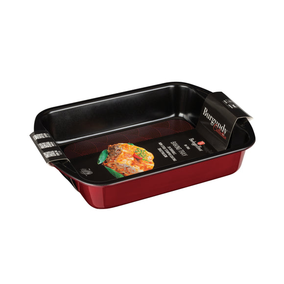 Berlinger Haus 35cm Titan Coating Non-Stick Oblong roaster - Burgundy Metallic