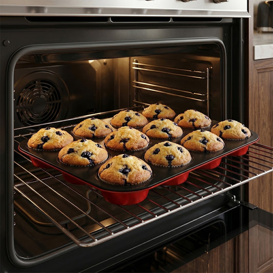 Berlinger Haus 12-Cup Titanium Coating Muffin Pan - Burgundy Metallic