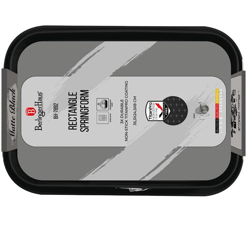 Berlinger Haus 39cm Titan Pro Non-Stick Rectangle Springform - Matt Black