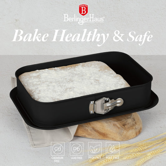 Berlinger Haus 39cm Titan Pro Non-Stick Rectangle Springform - Matt Black