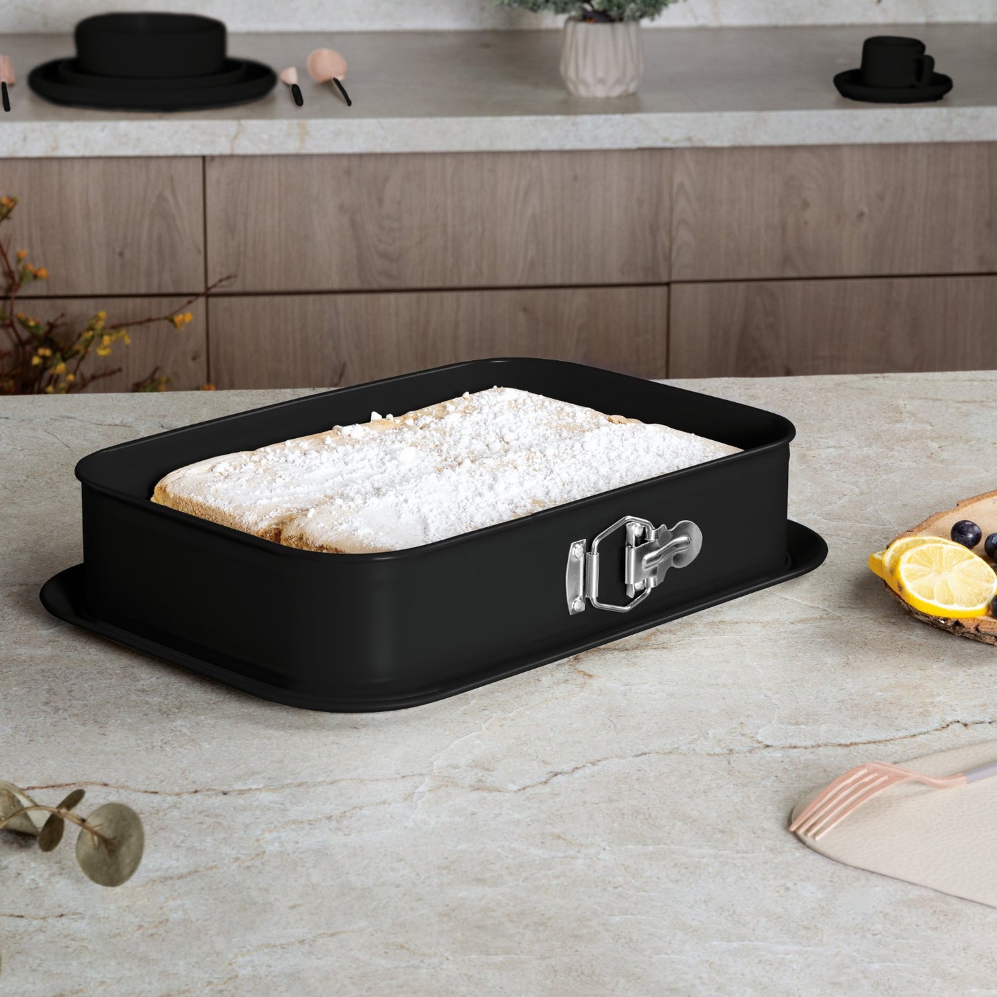 Berlinger Haus 39cm Titan Pro Non-Stick Rectangle Springform - Matt Black