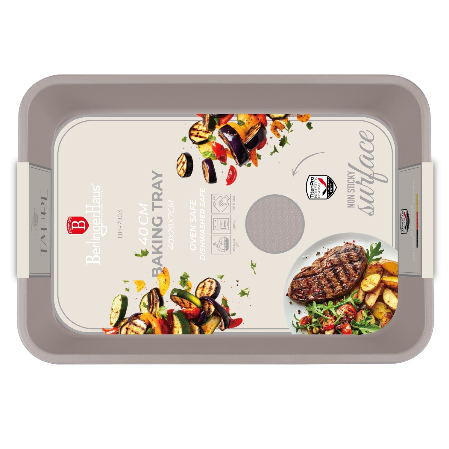 Berlinger Haus 40cm Oblong Roaster - Taupe