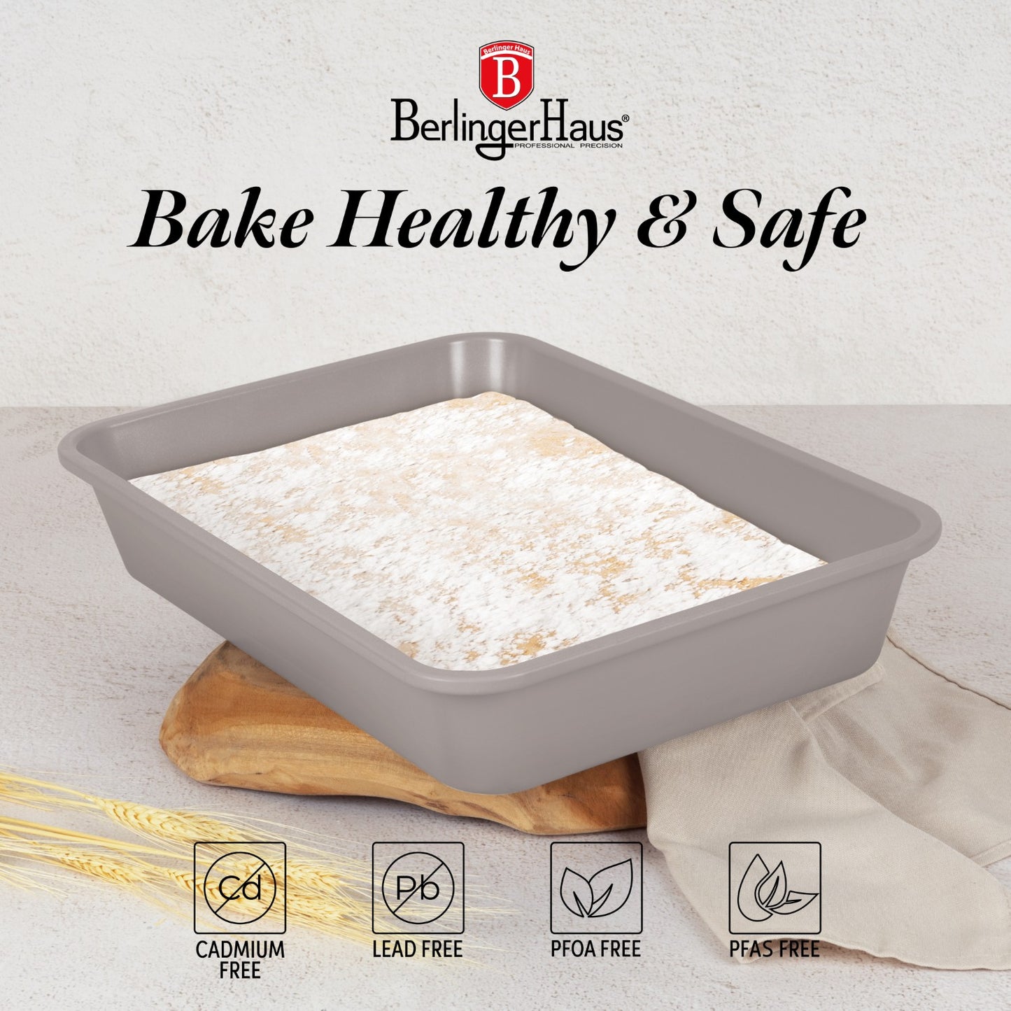 Berlinger Haus 40cm Oblong Roaster - Taupe