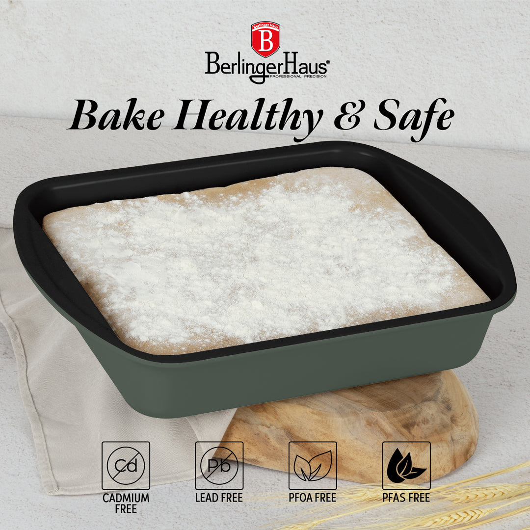 Berlinger Haus 40cm Titan Pro Non-Stick Coating Oblong Roaster Pan - Matt Green