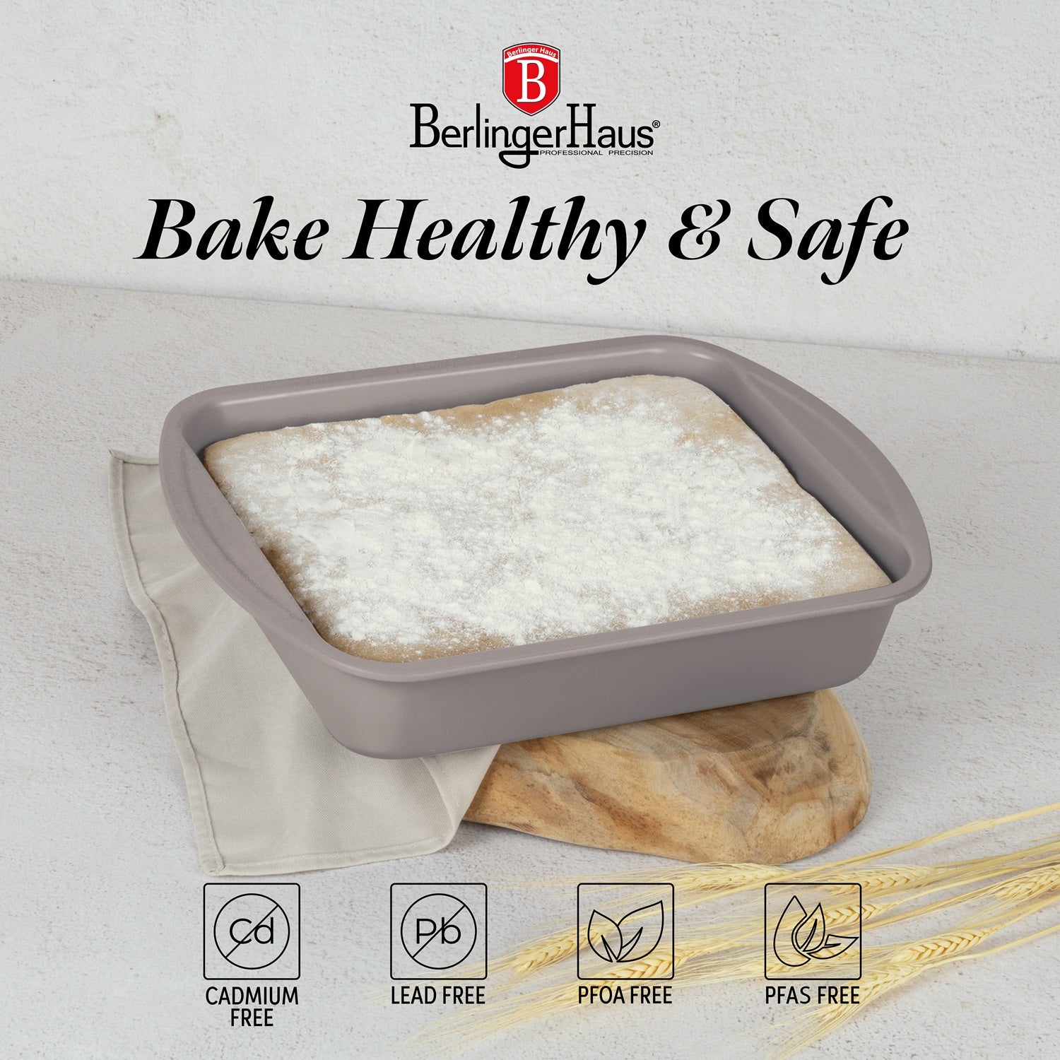 Berlinger Haus 40cm Titan Pro Non-Stick Coating Oblong Roaster Pan - Taupe
