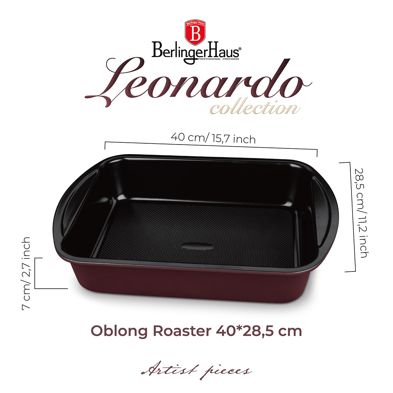 Berlinger Haus 35cm Titan Pro Non-Stick Coating Oblong Roaster - Leonardo