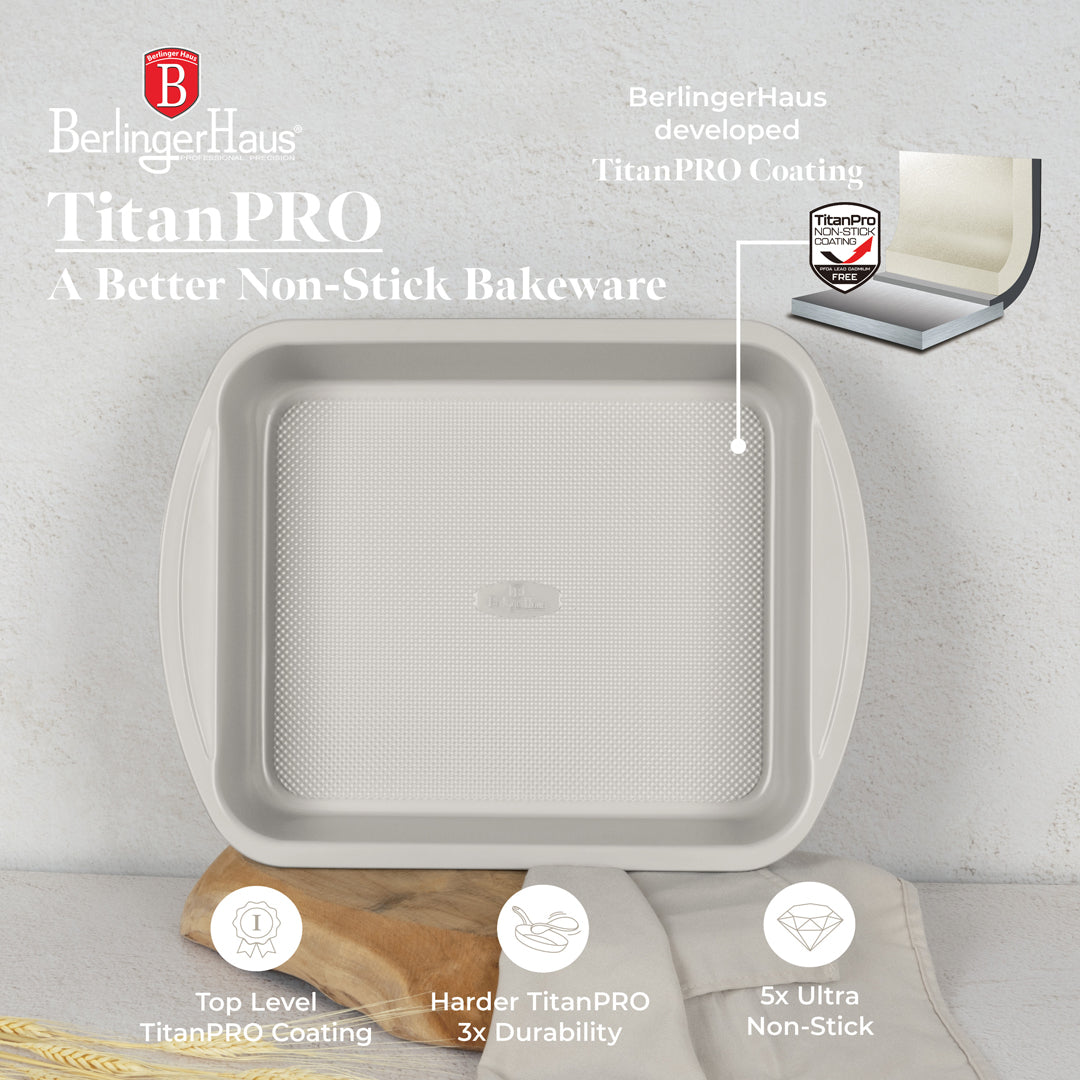Berlinger Haus 35cm Titan Pro Non-Stick Coating Oblong Roaster - Sahara
