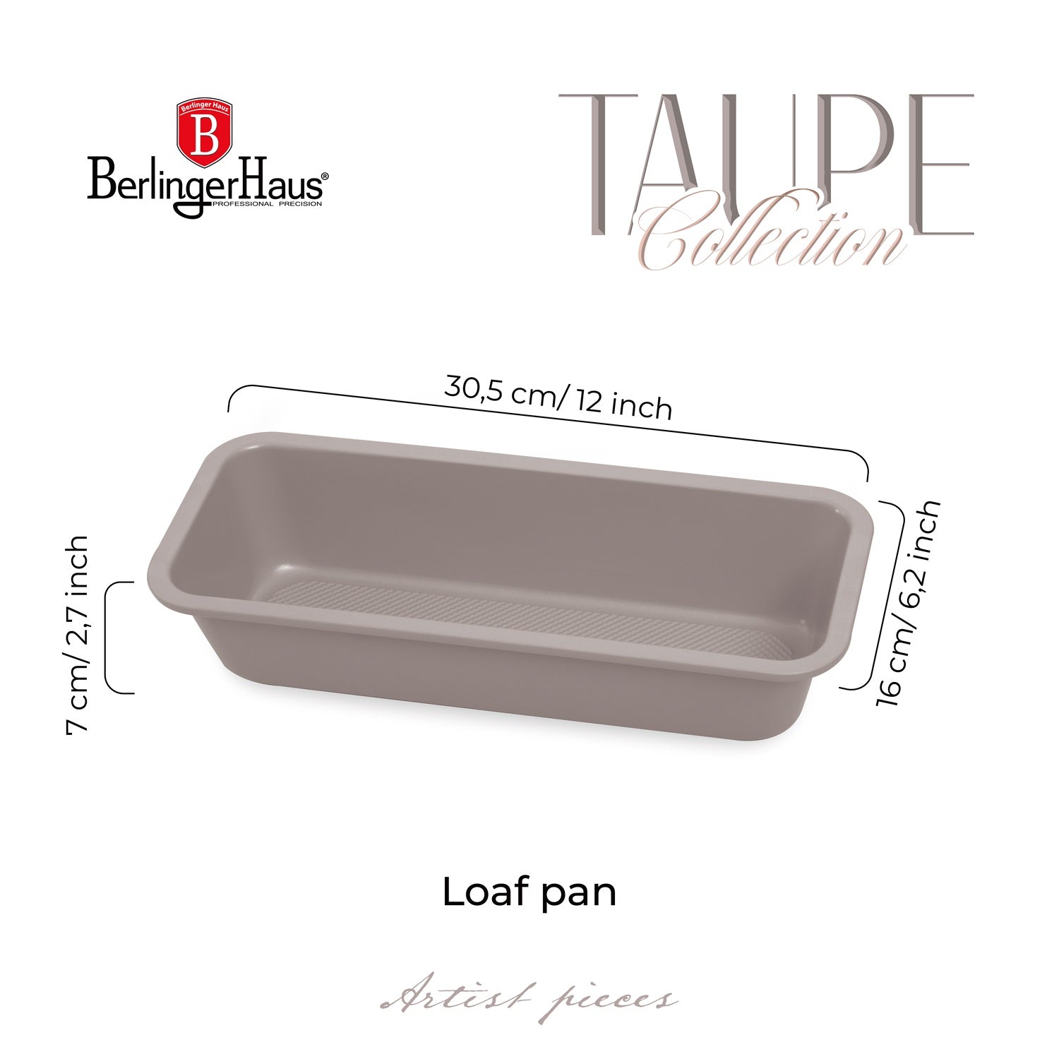 Berlinger Haus 32cm Titan Pro Non-Stick Coating Loaf Pan - Taupe