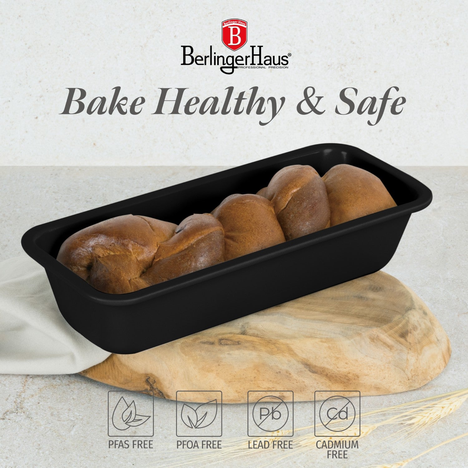 Berlinger Haus 32cm Titan Pro Non-Stick Loaf Pan - Matt Black
