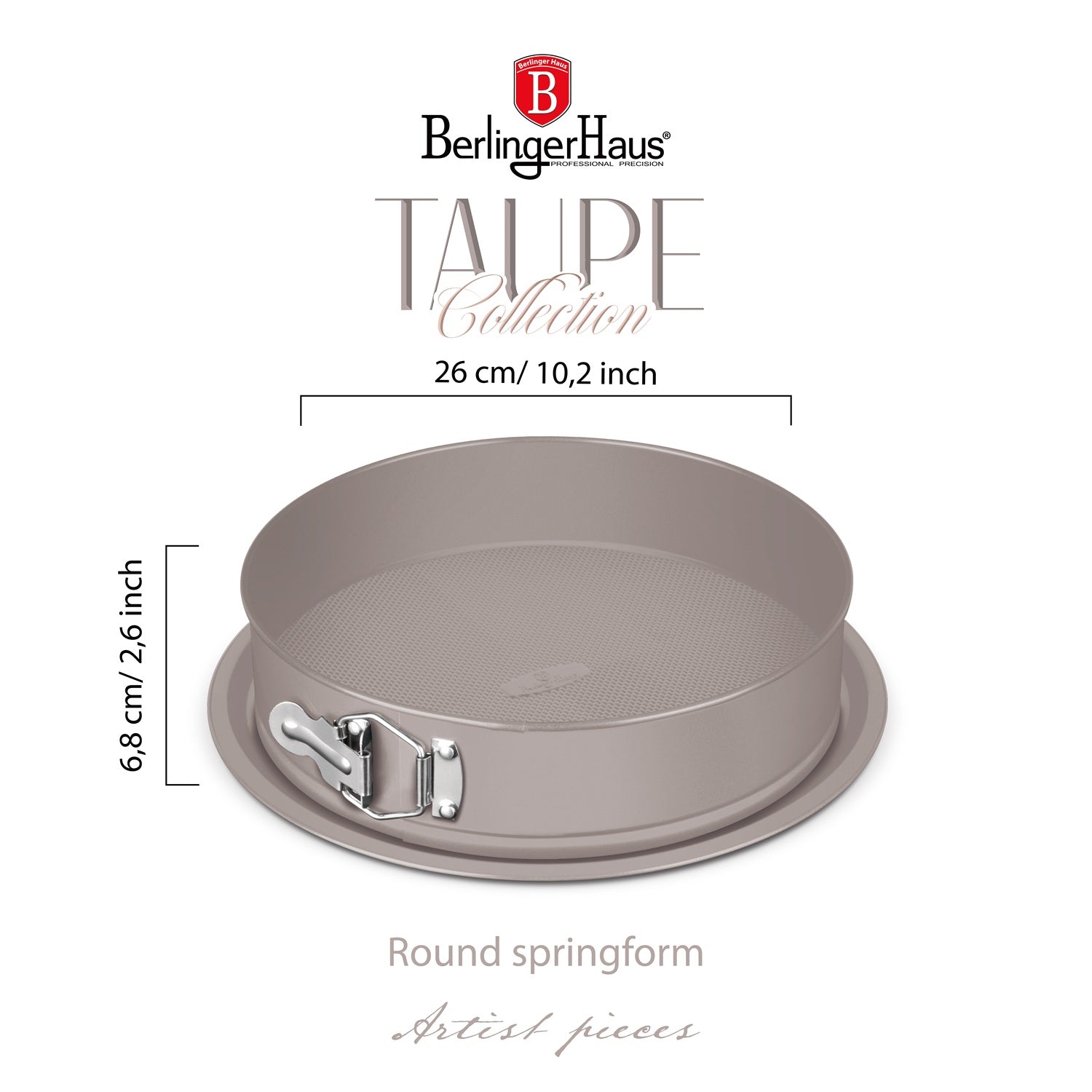 Berlinger Haus 26cm Titan Pro Non-Stick Coating Round Springform Pan – Taupe