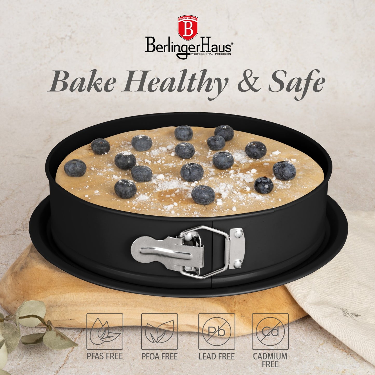Berlinger Haus 26cm Titan Pro Non-Stick Round Springform Pan - Matte Black