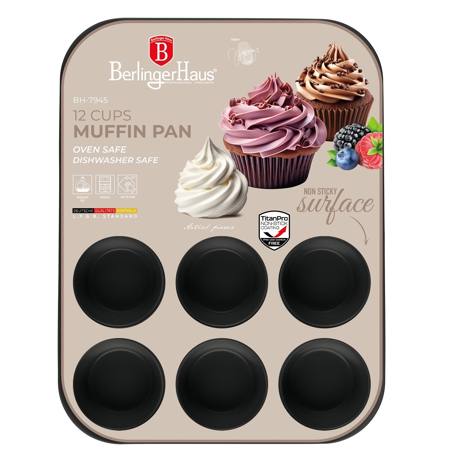 Berlinger Haus 12-Cup Titan Pro Non-Stick Coating Muffin Pan – Leonardo
