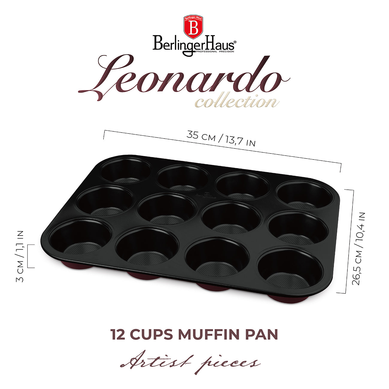 Berlinger Haus 12-Cup Titan Pro Non-Stick Coating Muffin Pan – Leonardo