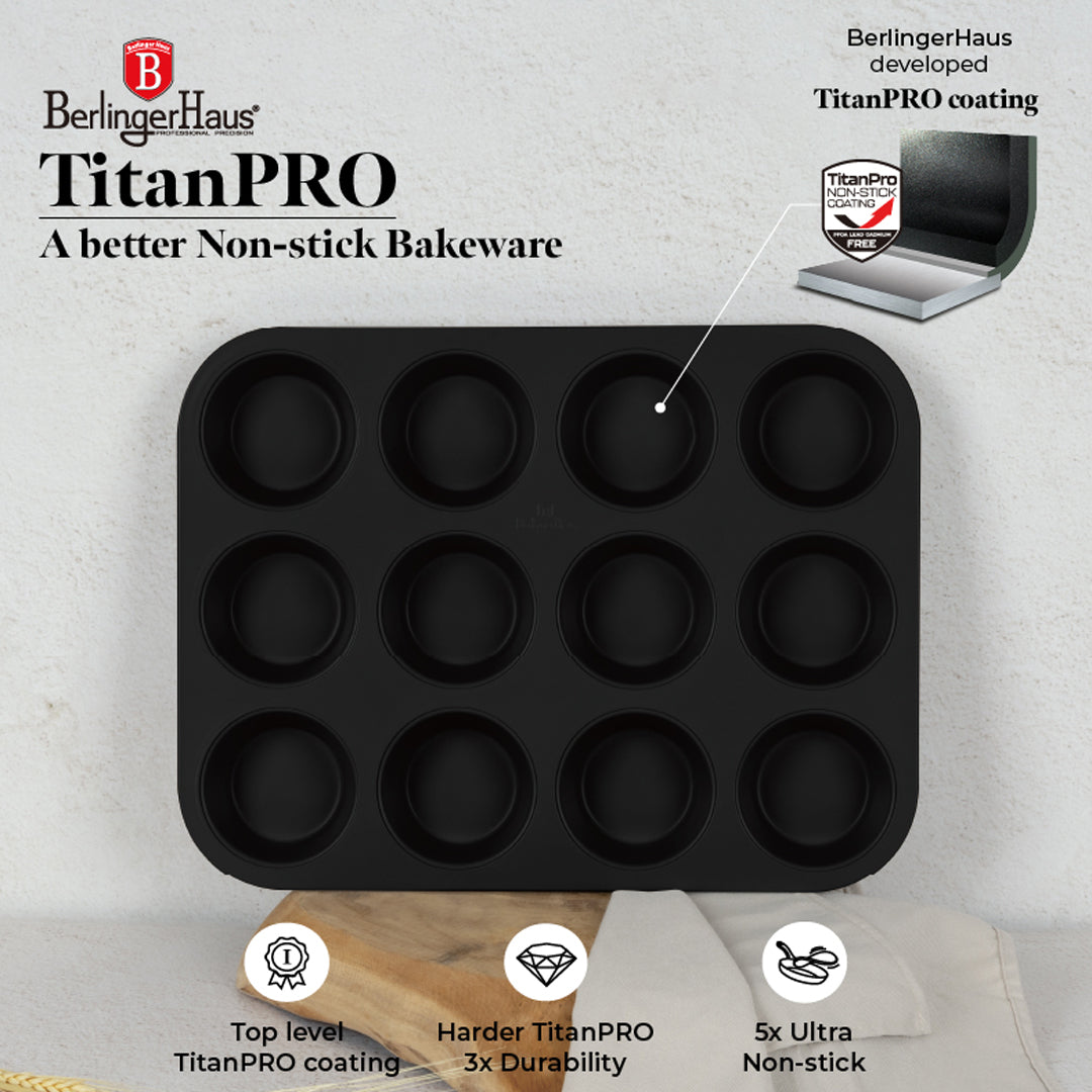 Berlinger Haus 12-Cup Titan Pro Non-Stick Coating Muffin Pan – Matt Green