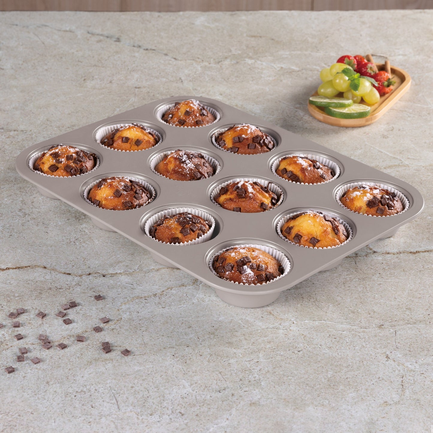 Berlinger Haus 12-Cup Titan Pro Non-Stick Coating Muffin Pan – Taupe