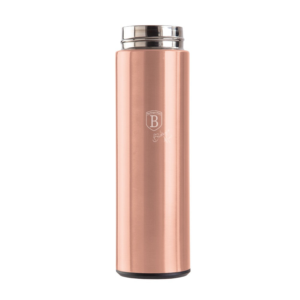 Berlinger Haus 0.5L Stainless Steel LED Temperature Display Drinking Bottle - Metallic Rose Gold