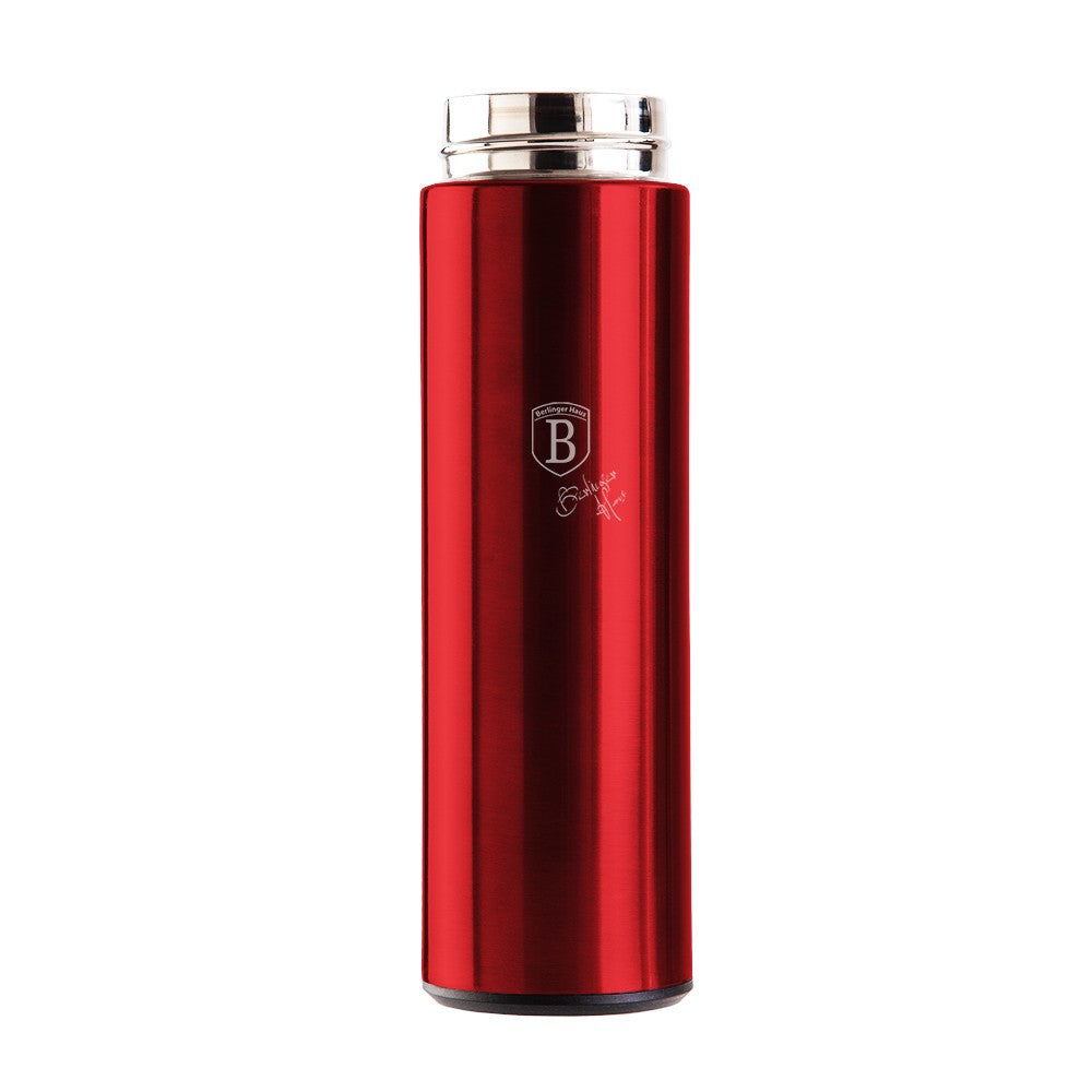 Berlinger Haus 450ml Stainless Steel LED Temperature Display Drinking Bottle - Metallic Burgundy