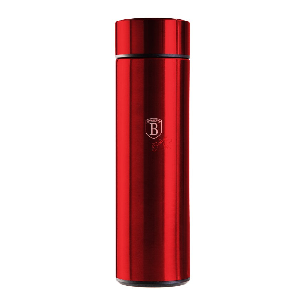 Berlinger Haus 450ml Stainless Steel LED Temperature Display Drinking Bottle - Metallic Burgundy