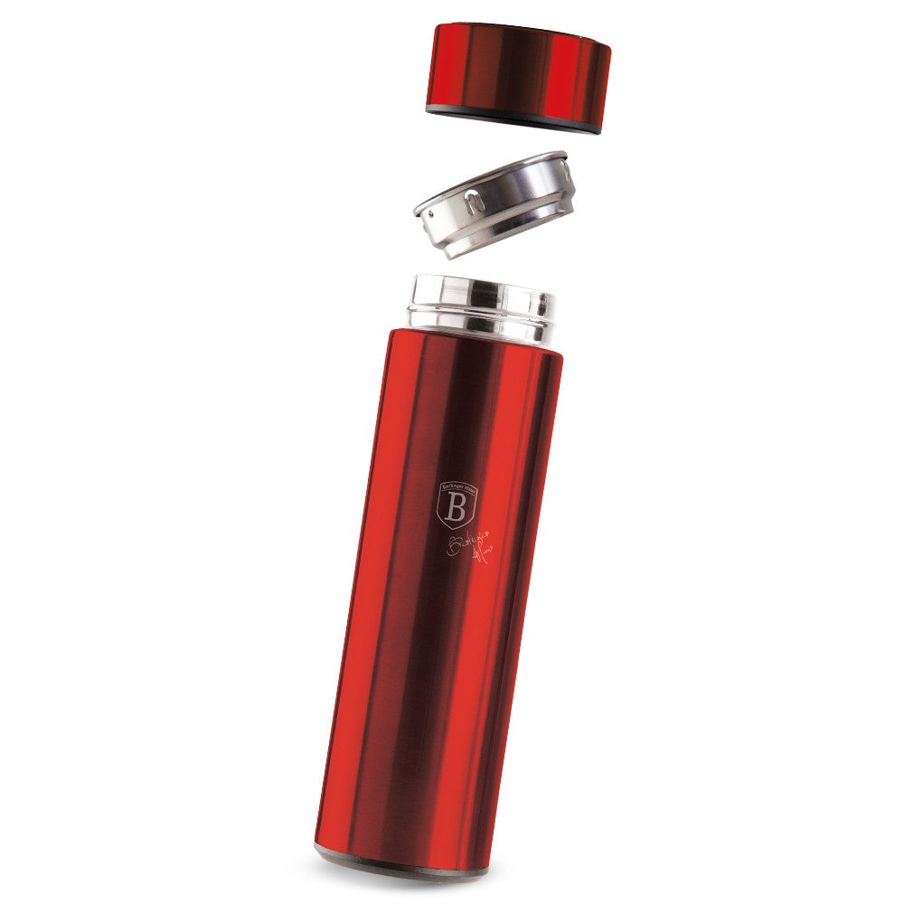 Berlinger Haus 450ml Stainless Steel LED Temperature Display Drinking Bottle - Metallic Burgundy