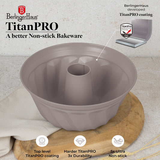Berlinger Haus 25cm Titan Pro Non-Stick Coating Bundt Pan – Taupe
