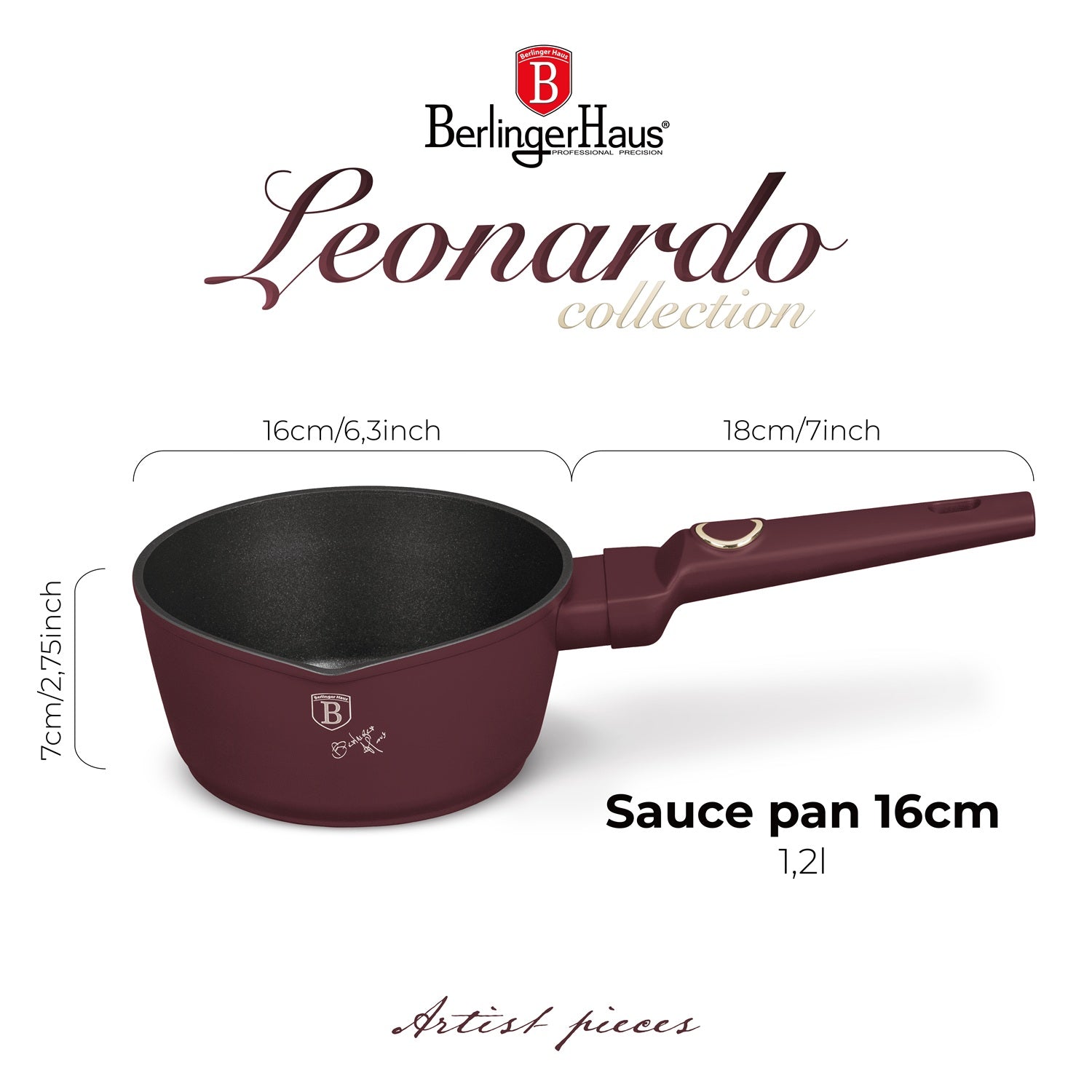 Berlinger Haus 16cm Titan Pro Non-Stick Coating Sauce Pan - Leonardo