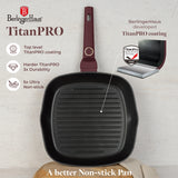 Berlinger Haus 28cm Titan Pro Non-Stick Coating Grill Pan with Lid - Leonardo