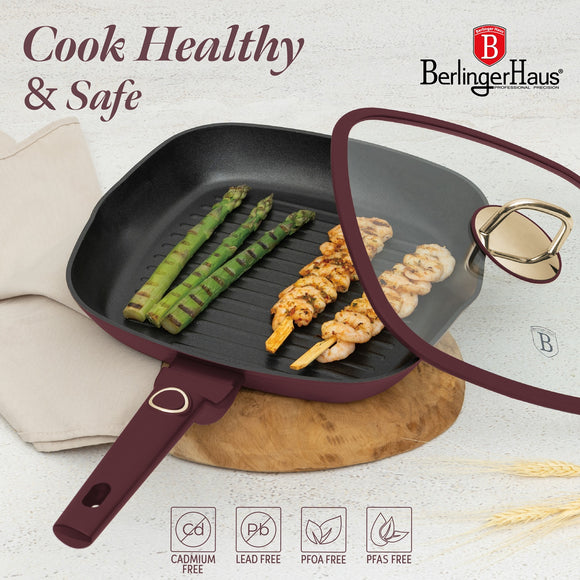 Berlinger Haus 28cm Titan Pro Non-Stick Coating Grill Pan with Lid - Leonardo