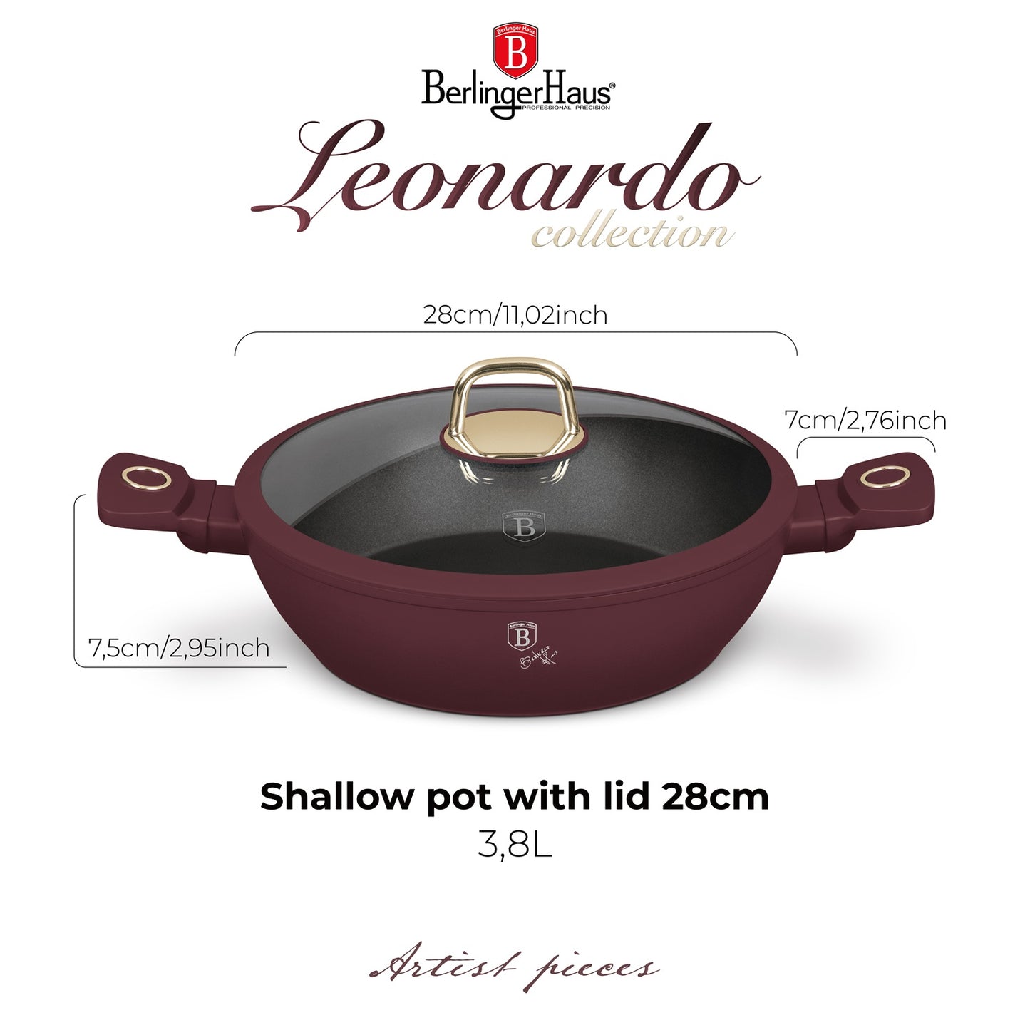 Berlinger Haus 28cm Titan Pro Non-Stick Coating Shallow Pot - Leonardo