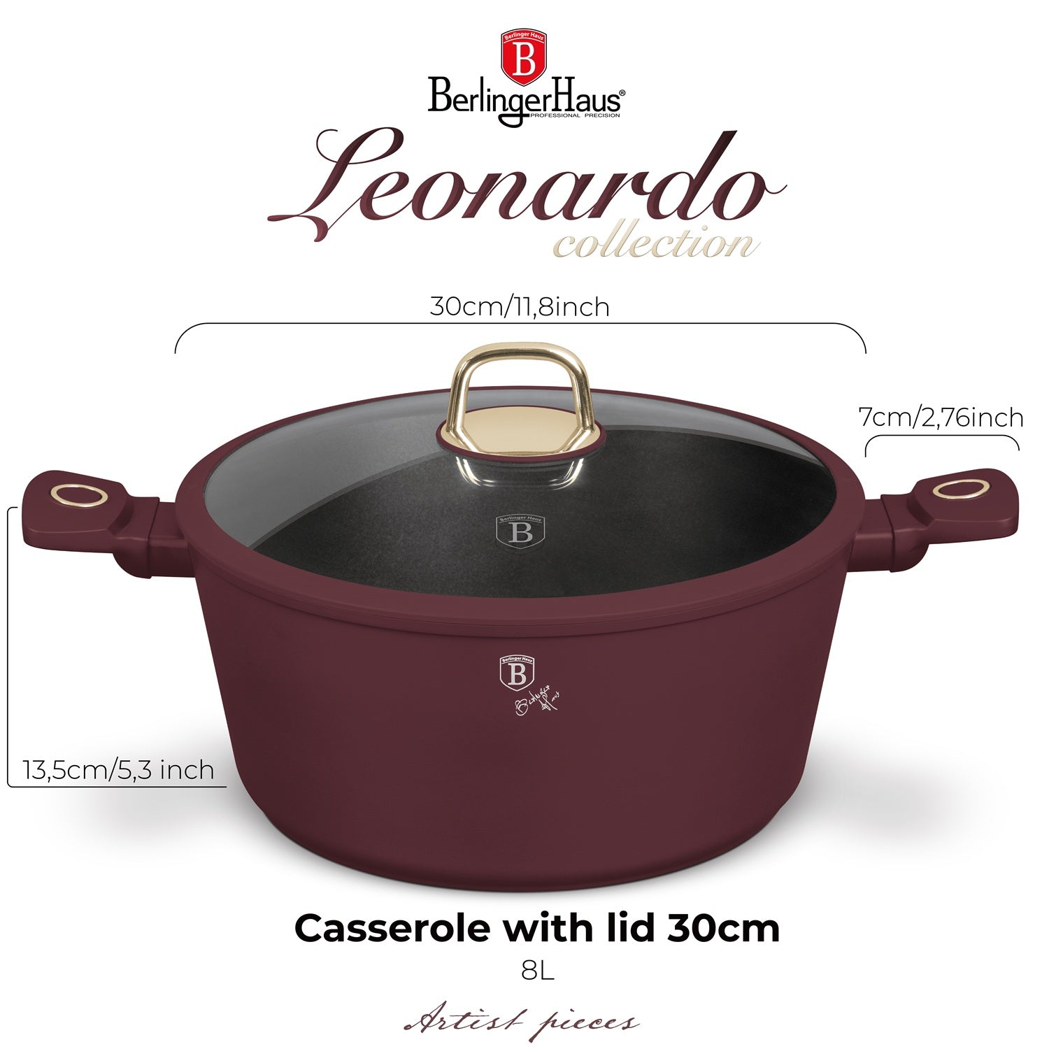 Berlinger Haus 30cm Titan Pro Non-Stick Coating Casserole - Leonardo