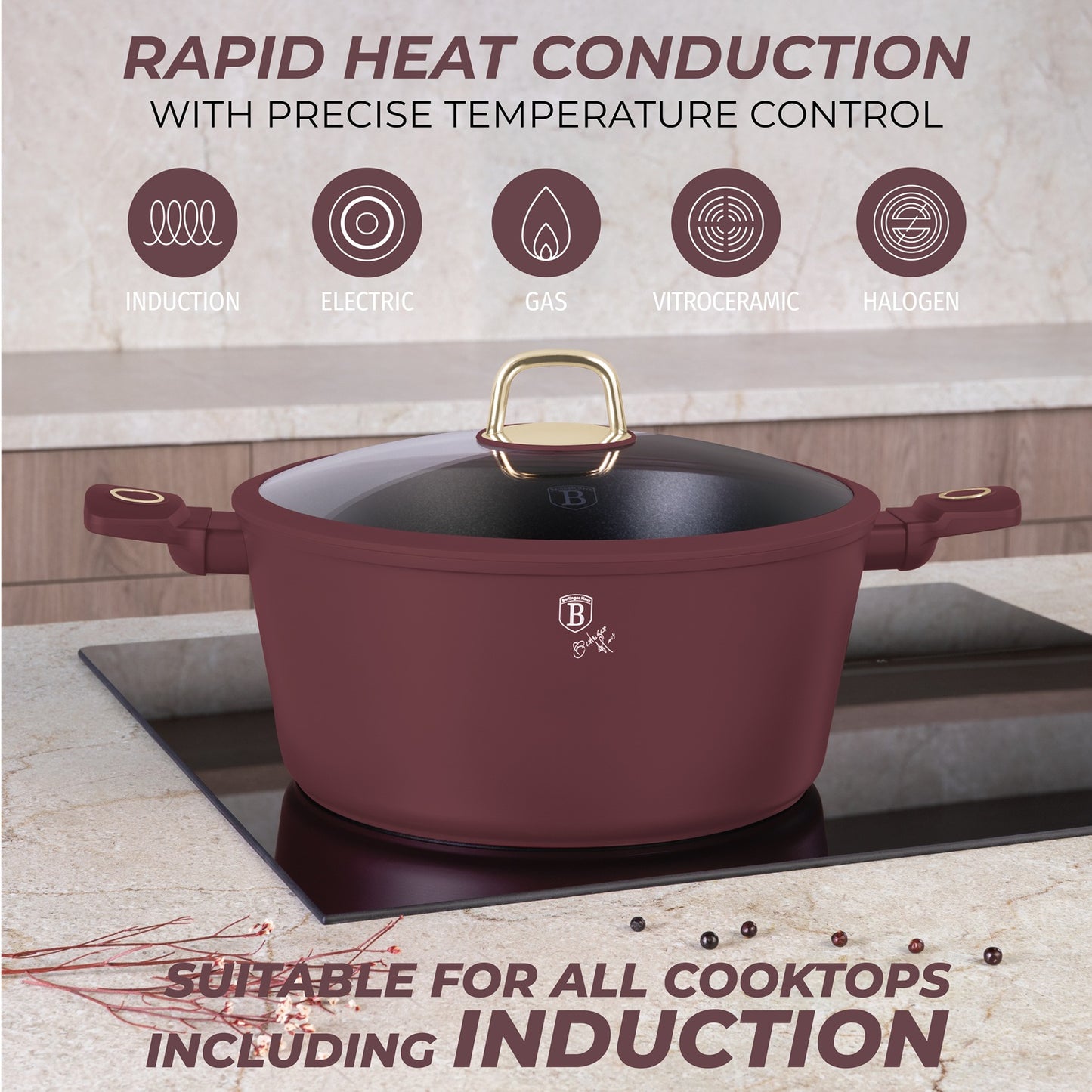 Berlinger Haus 30cm Titan Pro Non-Stick Coating Casserole - Leonardo
