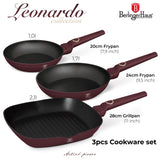 Berlinger Haus 3-Piece Non-Stick Titan Pro Coating Grill Pan Set Leonardo