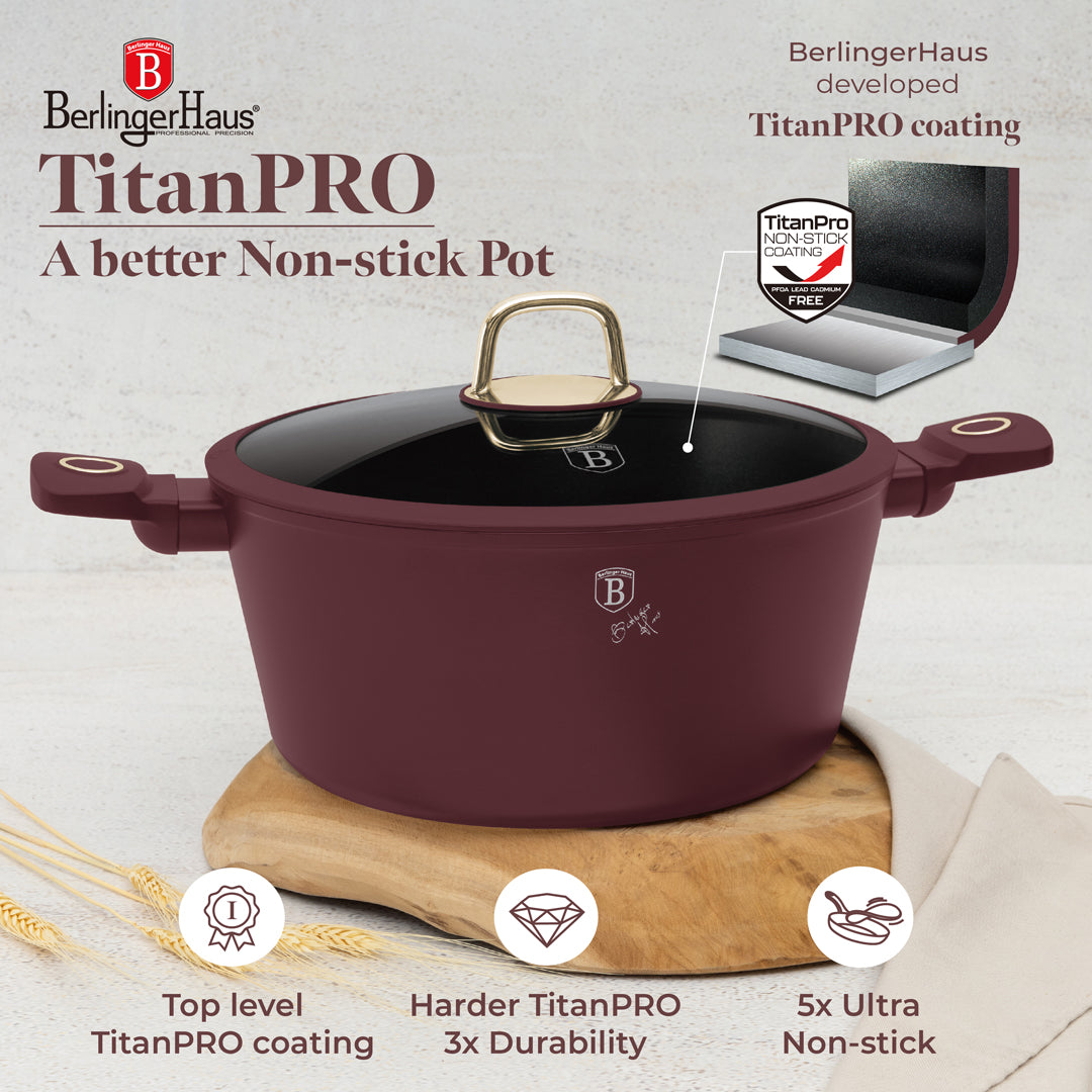 Berlinger Haus 10-Piece Non-Stick Titan Pro Coating Cookware Set - Leonardo