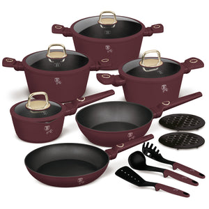 Berlinger Haus 15-Piece Non-Stick Titan Pro Coating Cookware Set - Leonardo