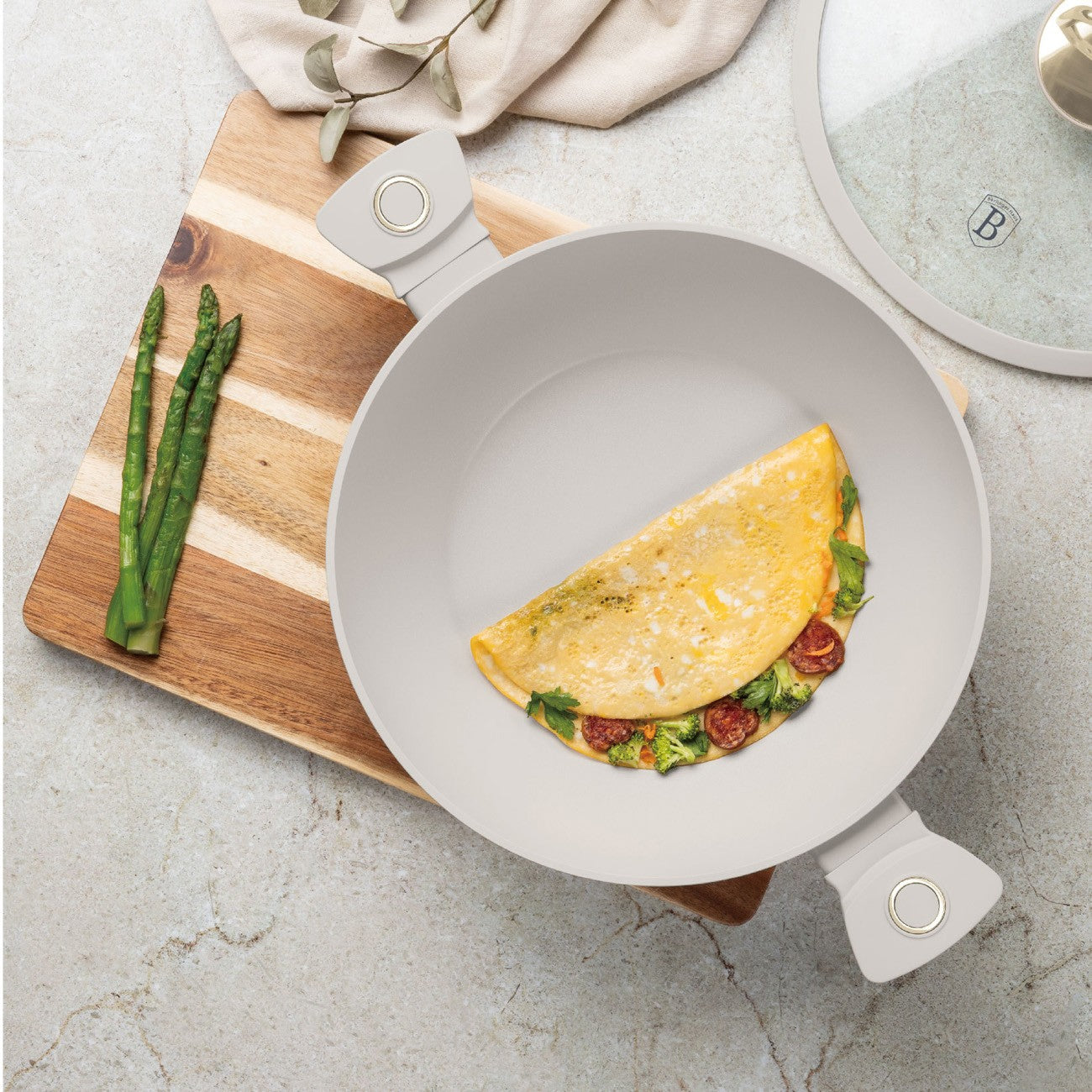 Berlinger Haus 30cm Titan Pro Non-Stick Wok with Lid - Sahara