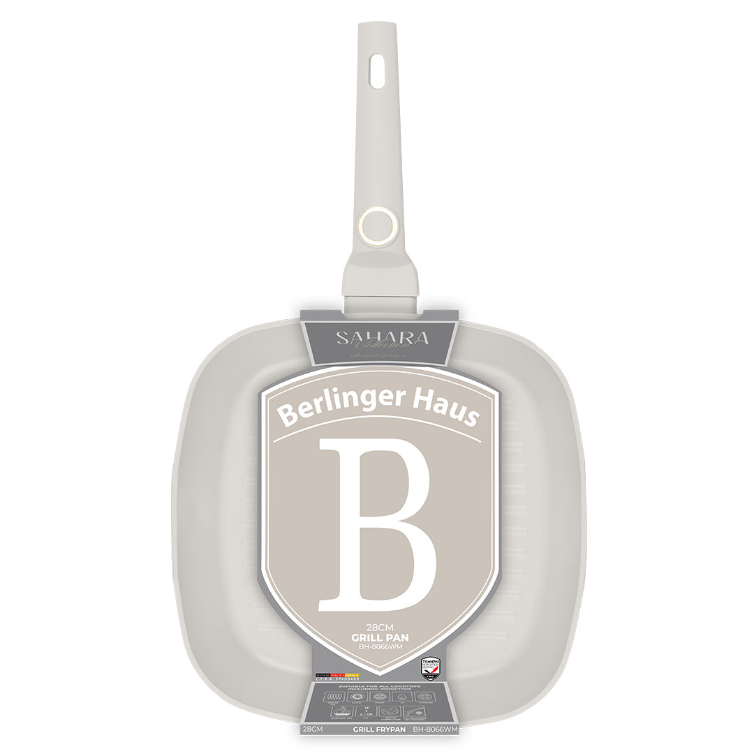 Berlinger Haus 28cm Non Stick Titan Pro Coating Grill Pan - Sahara