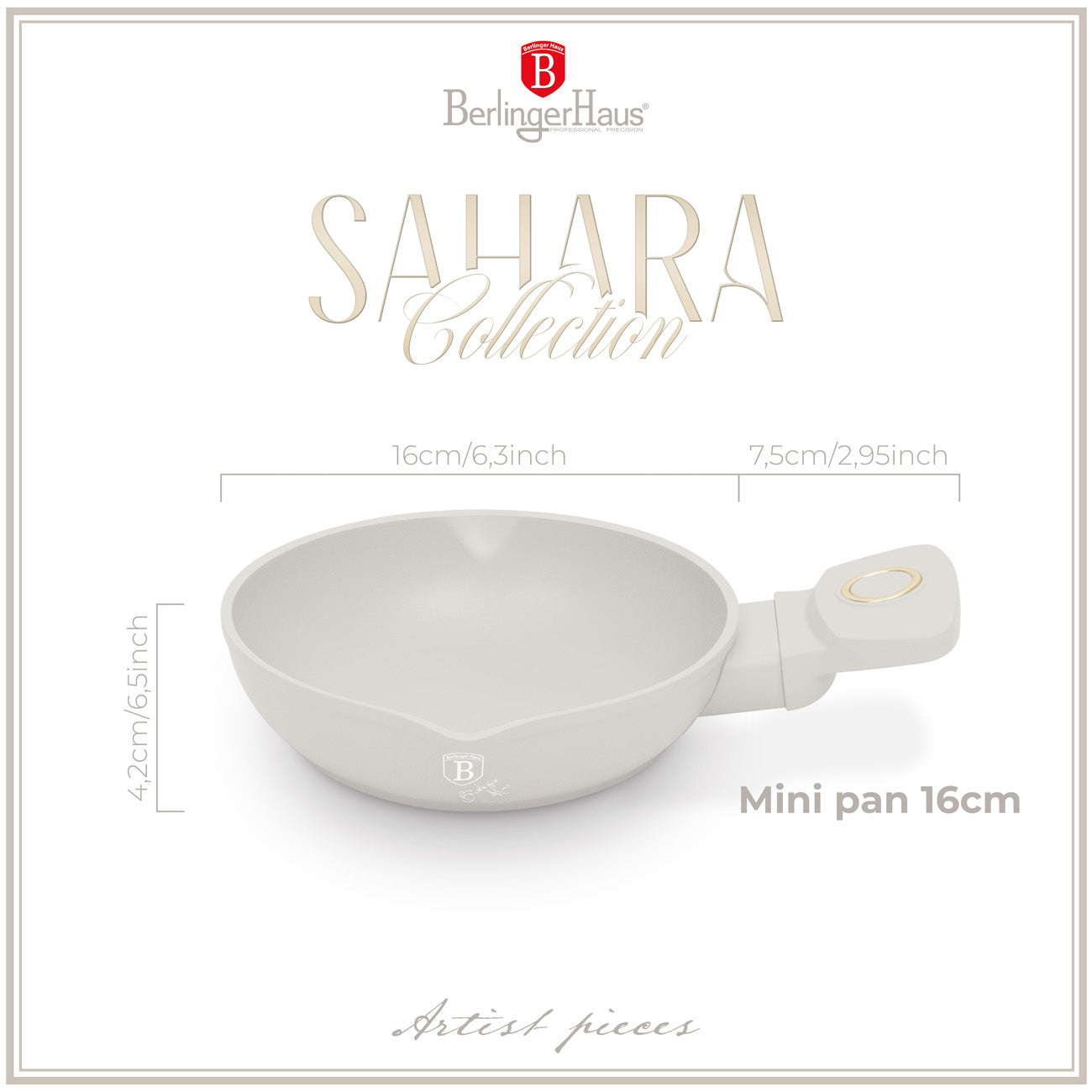 Berlinger Haus 16cm Titan Pro Non-Stick Coating Egg Pan - Sahara