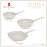 Berlinger Haus 3-Piece Non-Stick Titan Pro Coating Grill Pan Set - Sahara