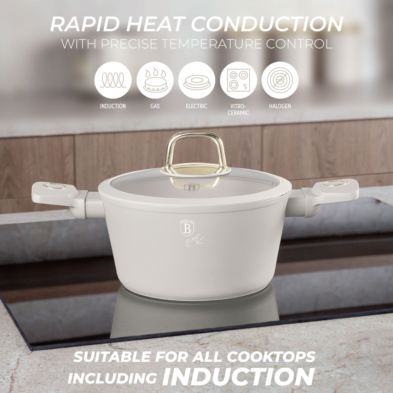 Berlinger Haus 10-Piece Non-Stick Titan Pro Coating Cookware Set - Sahara