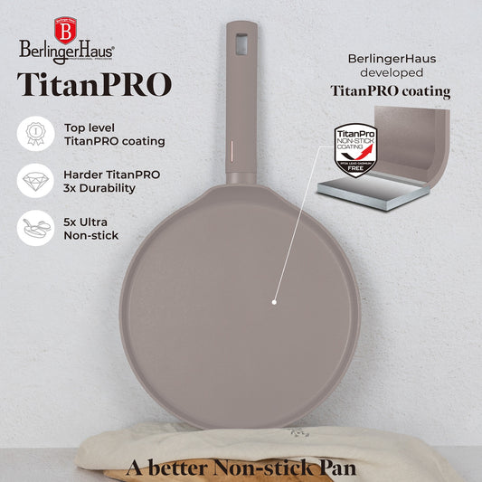 Berlinger Haus 28cm Titan Pro Non-Stick Coating Pancake Pan - Taupe