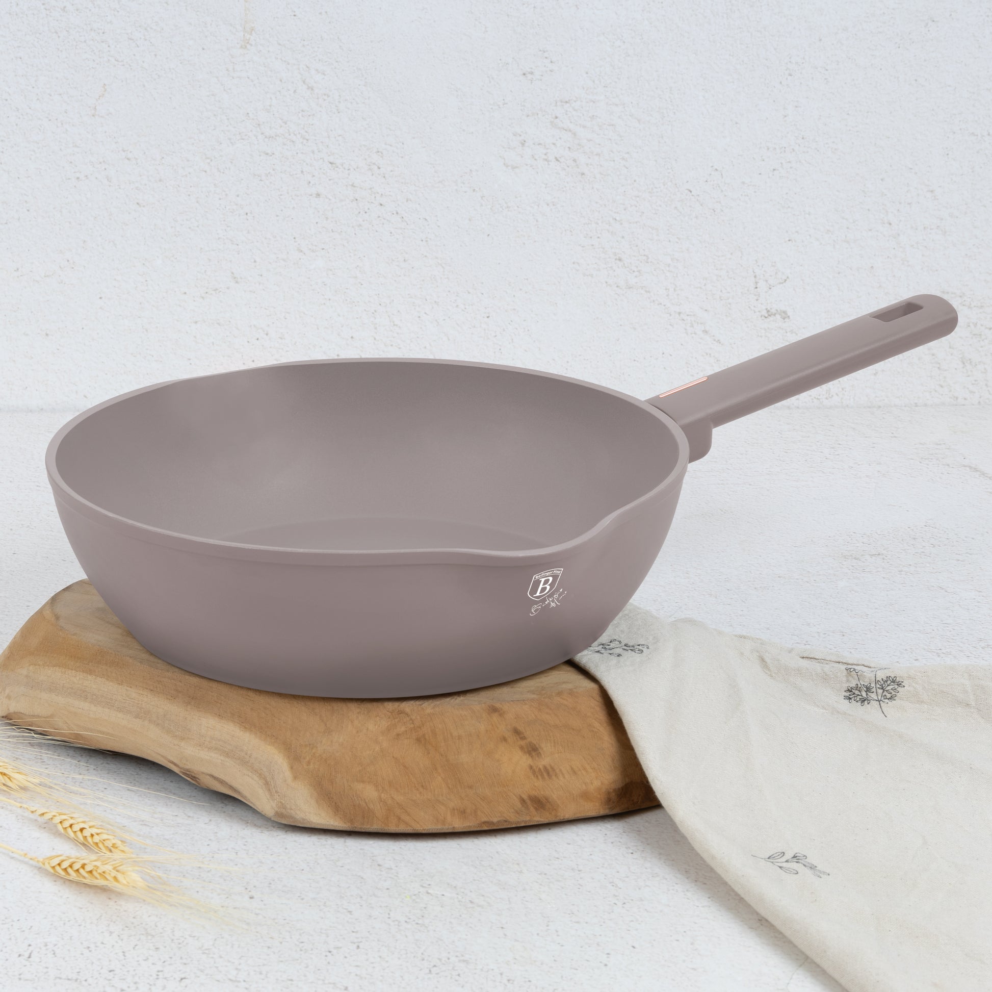Berlinger Haus 28cm Titan Pro Non-Stick Coating Deep Frypan – Taupe