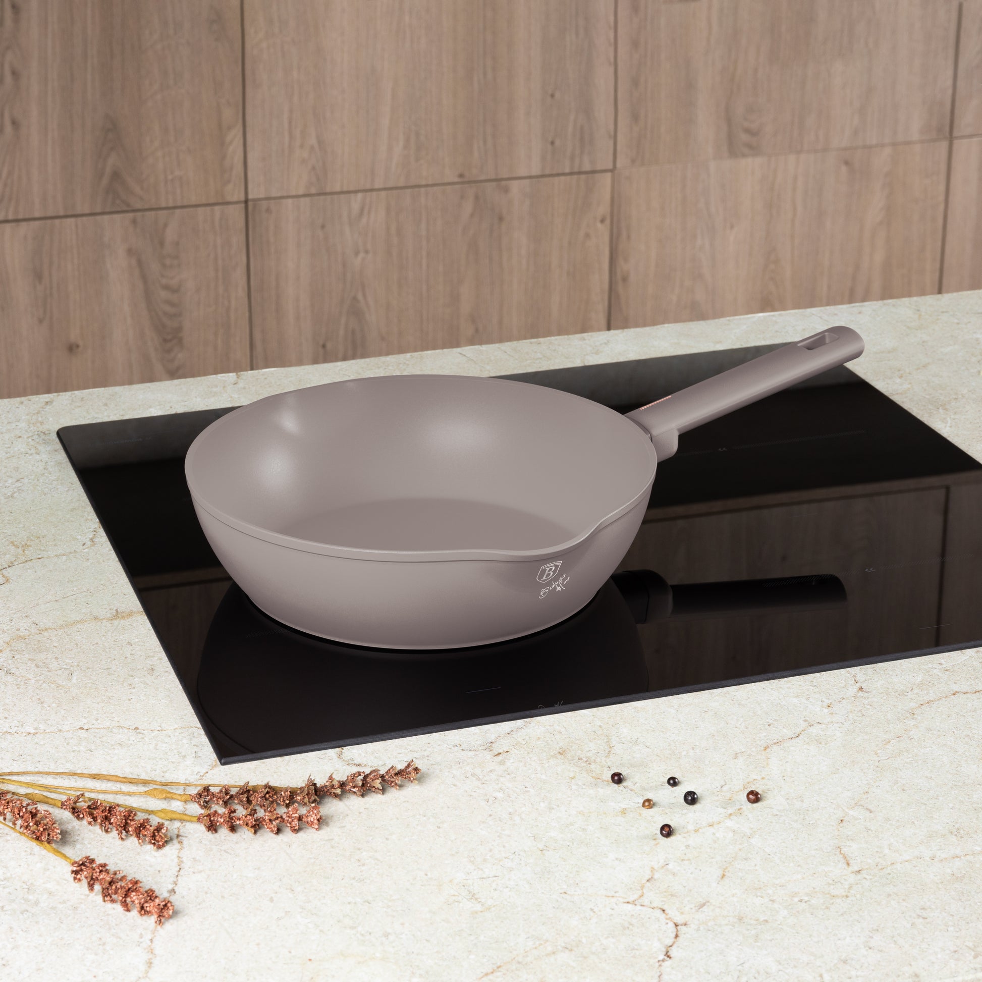 Berlinger Haus 28cm Titan Pro Non-Stick Coating Deep Frypan – Taupe