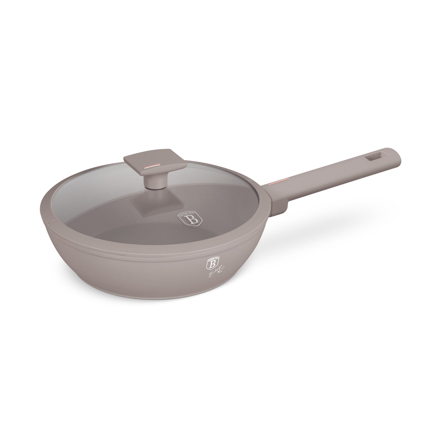 Berlinger Haus 24cm Titan Pro Non-Stick Coating Deep Frypan with Lid – Taupe