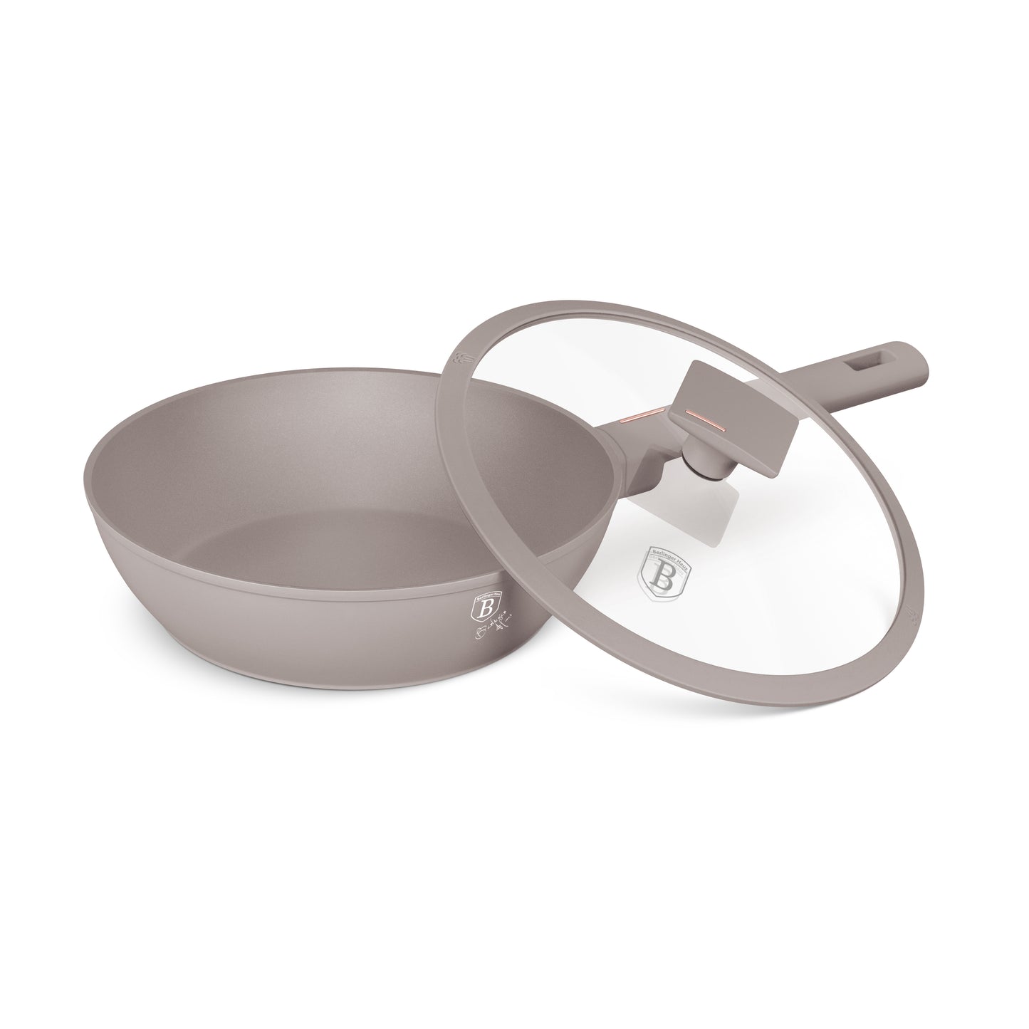 Berlinger Haus 24cm Titan Pro Non-Stick Coating Deep Frypan with Lid – Taupe